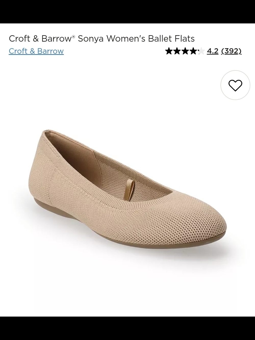 croft & barrow Cream Open-Toe Ballet Flats